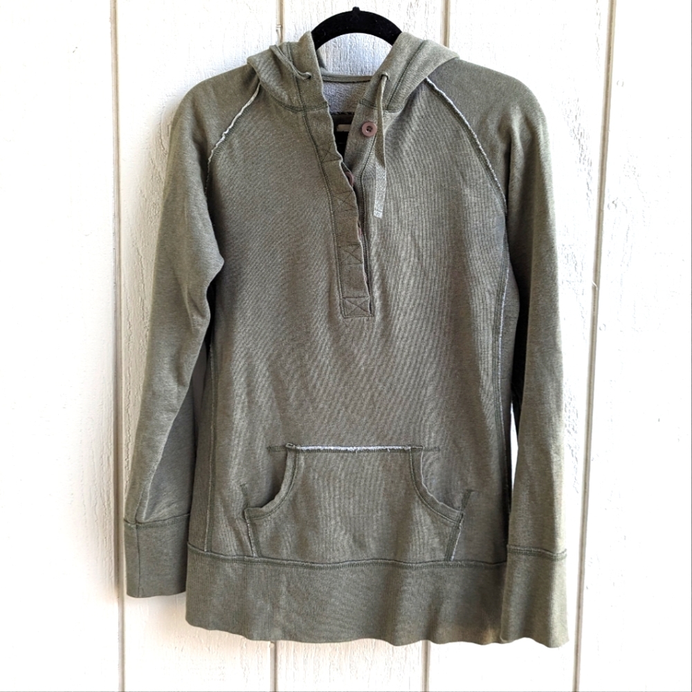Talula Half Button Hoodie Pullover Sweater Medium